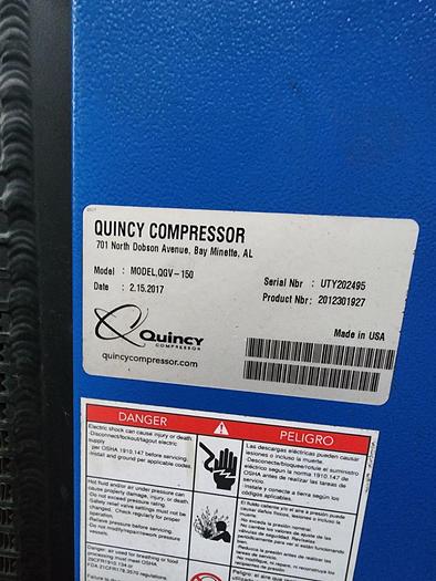 Used Quincy QGV150 Rotary Screw Air Compressor Turnkey Package