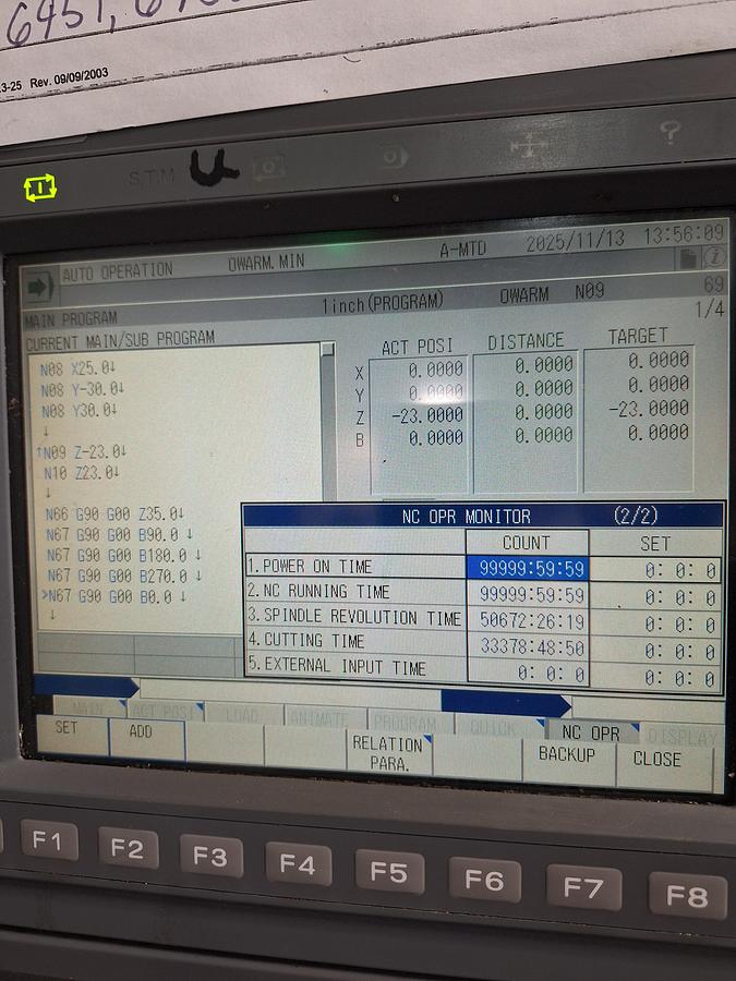 Used Okuma MA500HB Horziontal Machining Center