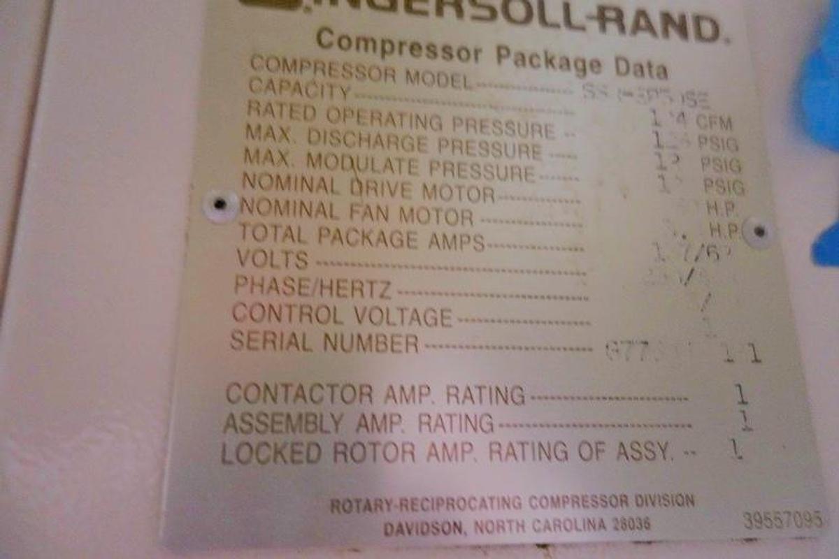 Used Ingersoll Rand 5HP Rotary Screw Air Compressor