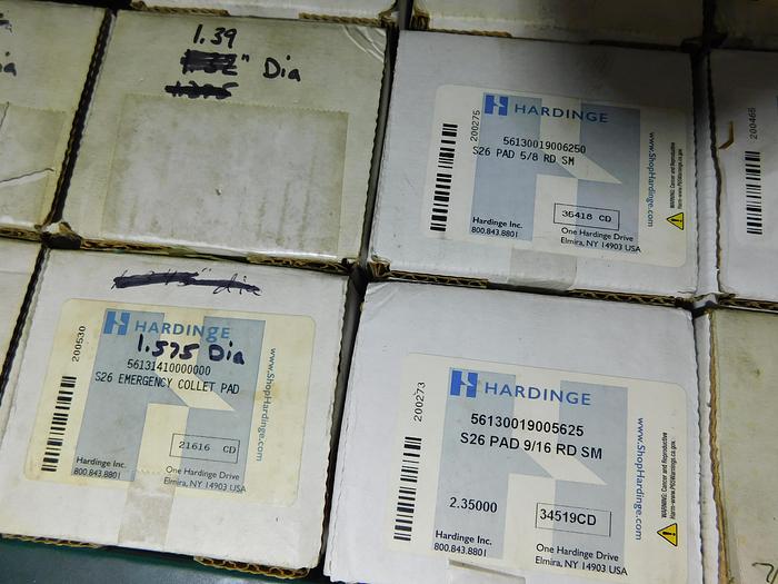 Used (26) Assorted Hardinge S26 Round Collet 4-pad sets