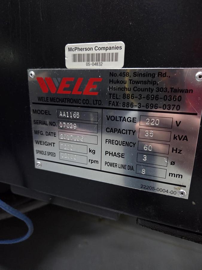 Used Toyoda Stealth AA1165 CNC Vertical Machining Center