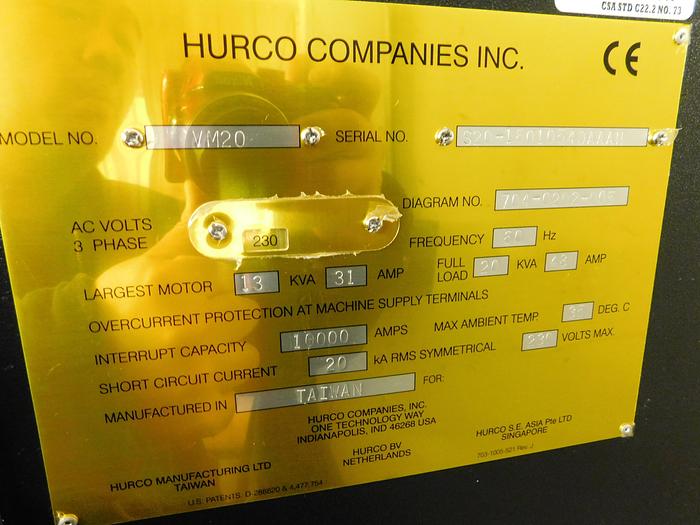 Used Hurco VM20i CNC VMC