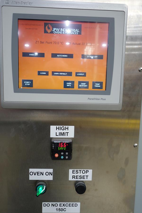 Used JPW Industrial Oven Model C98TULEP480V45KW, 2023 40'