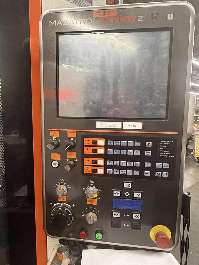 Used Mazak Optiplex 3015 CO2 Laser Cutter, 2013