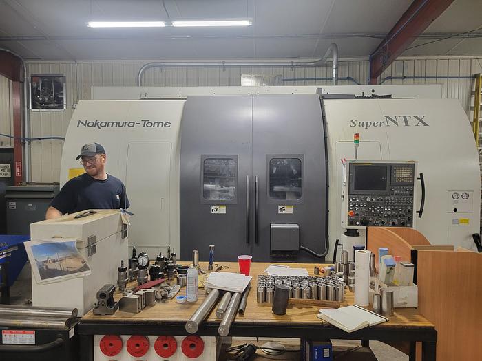 Used 2008 NAKAMURA TOME SUPER NTX CNC MULTI TASK TWIN SPINDLE W/ B AXIS AND LOWER TURRETS