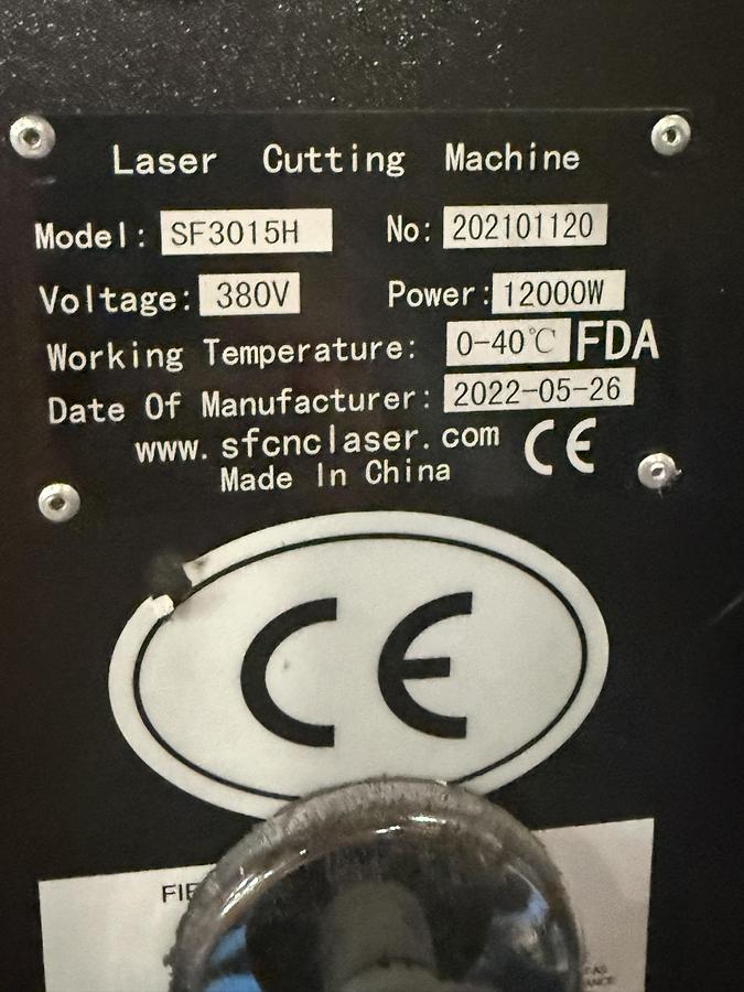 Used Sengfeng SF3015H4 Fiber Laser
