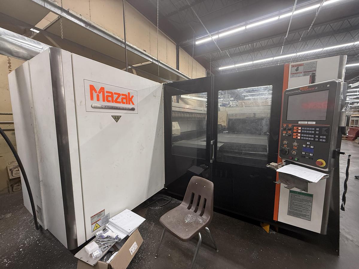 Used Mazak Optiplex 3015 CO2 Laser Cutter, 2013