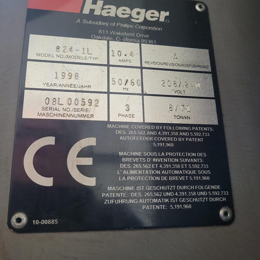 Used Haeger 824 Hardware Insertion Press