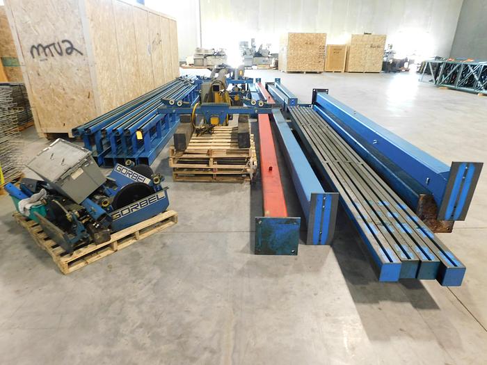 Used Gorbel 4,000 Lbs Bridge Crane with 2-ton Chain Hoist Powered Trolleys