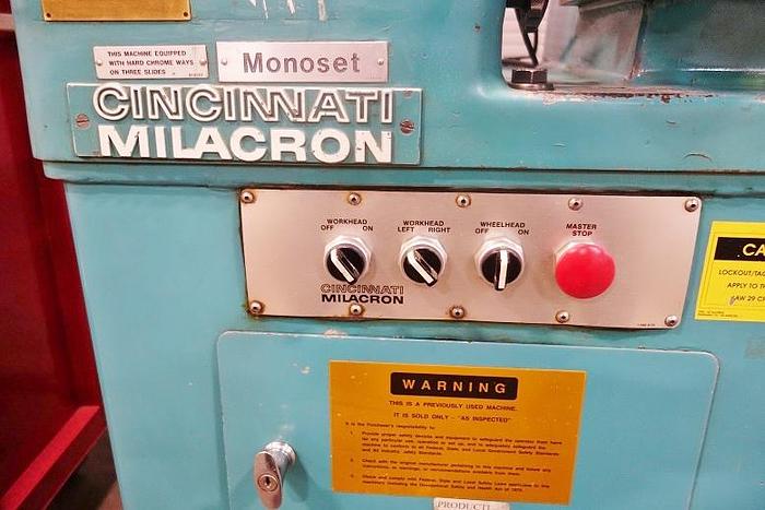 Used Cincinnati Monoset Tool and Cutter Grinder Including Tooling
