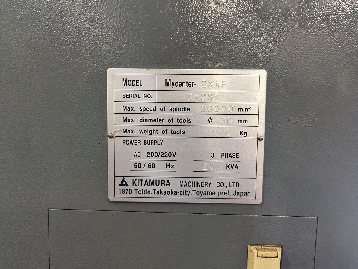 Used 2007 Kitamura 2XiF CNC Vertical Machining Center