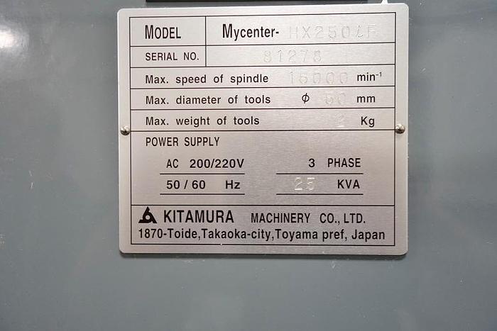 Used Kitamura 250ix CNC Vertical Machining Center Fanuc