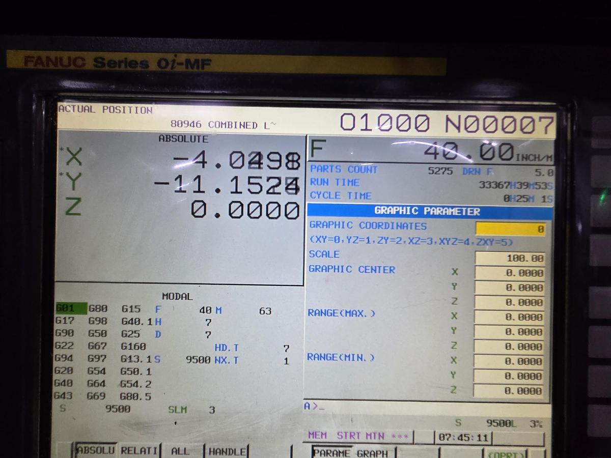 Used Toyoda Stealth AA1165 CNC Vertical Machining Center