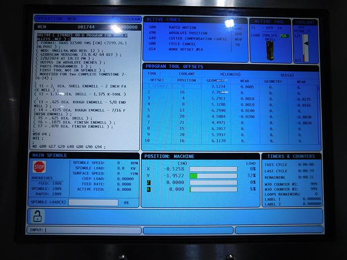 Used Haas EC400 CNC Horizontal Machining Center