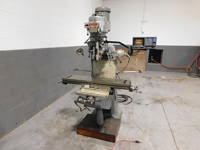 Used 9" x 42" Bridgeport Knee Mill with DRO