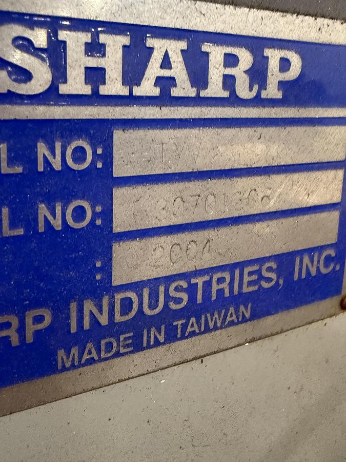 Used Sharp Vertical Mill, 2004 Model TMV
