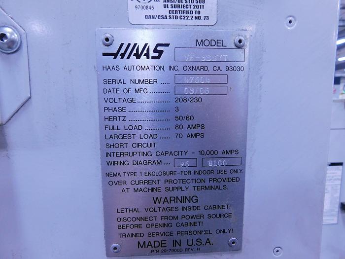 Used Haas VF3SSYT CNC VMC
