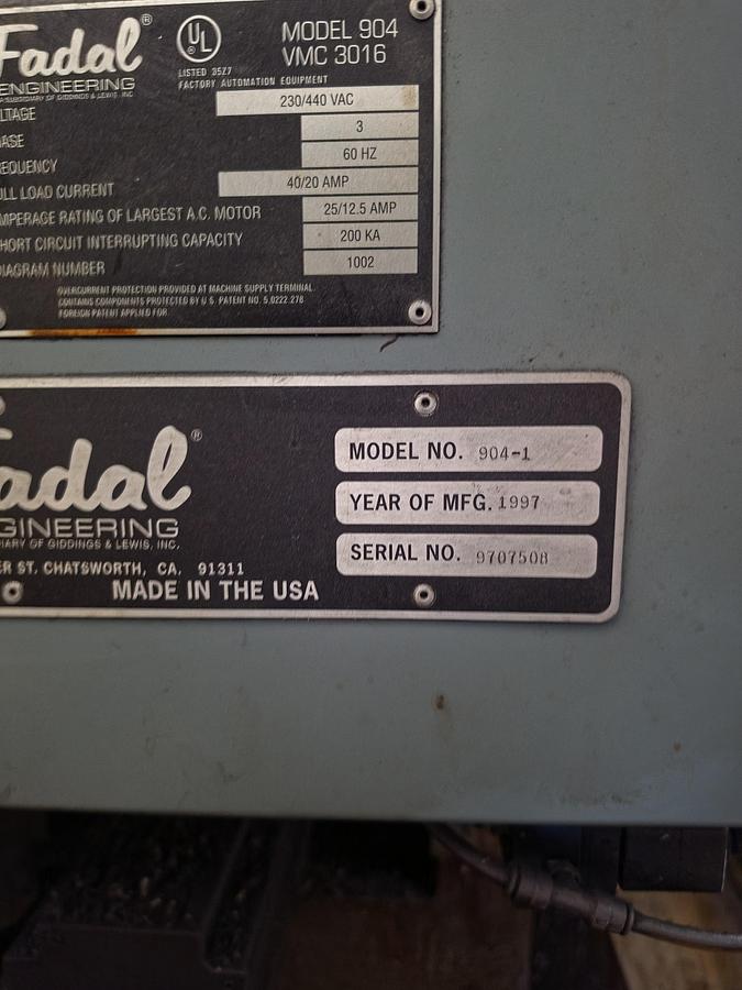 Used Fadal VMC 3016 CNC Vertical Machining Center