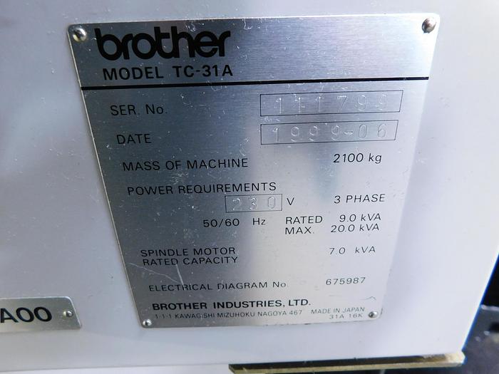 Used Brother TC-31A CNC Vertical Machining Center