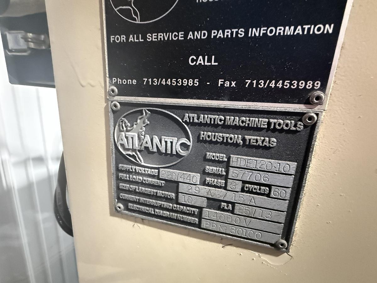 Used Atlantic Machine Tools, Model HDE120-10