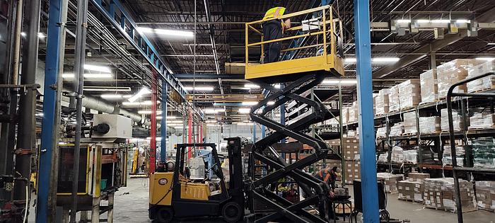 Used Gorbel 4,000 Lbs Bridge Crane with 2-ton Chain Hoist Powered Trolleys