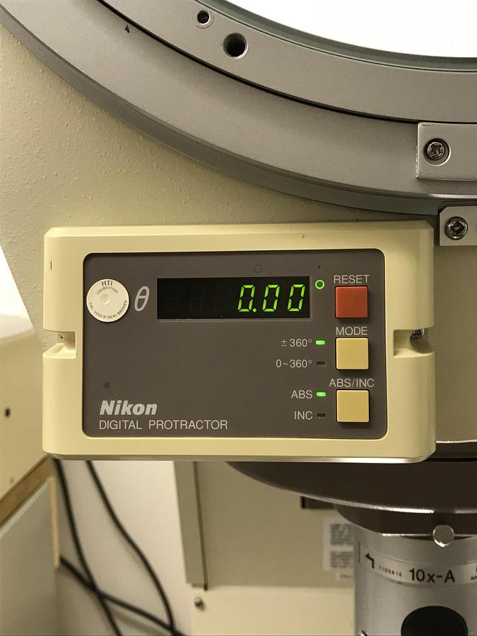 Used Nikon V-12B Vertical Projection Optical Comparator Measuring Machine w/DRO