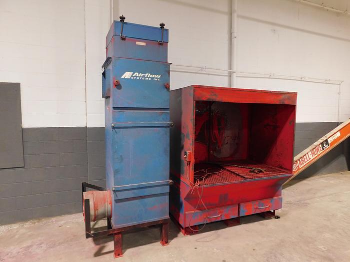Used The Fab Shop Electric Coatings Curing Oven 11' x 6.5' x 5.5' with curing rack cart and Down Draft Powder Coat Booth