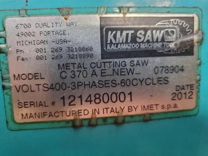 Used KMT C370AV Automatic Vertical Column Cold Saw
