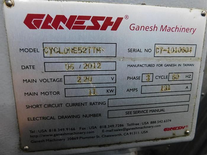 Used Ganesh Cyclone 52TTMY CNC Turning Center
