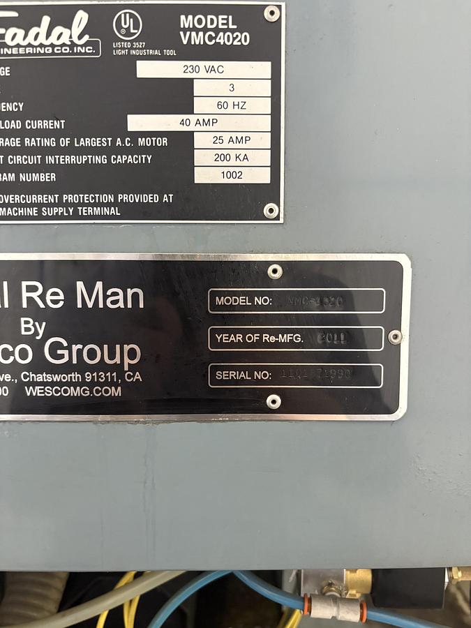 Used Fadal 4020 Vertical Machining Center