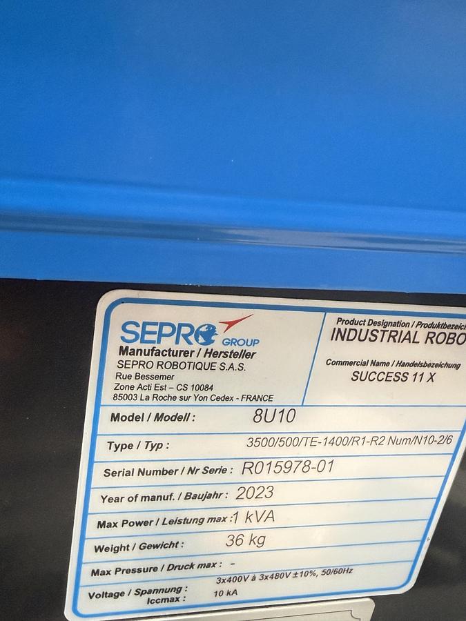 Used Sepro 5 Axis Robot, Success 11X, 2023