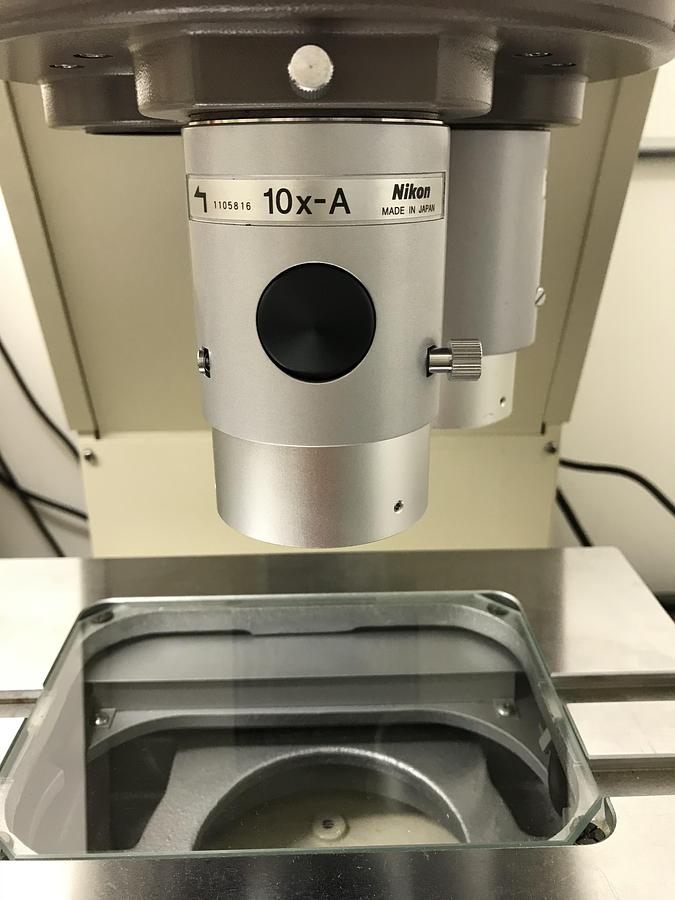 Used Nikon V-12B Vertical Projection Optical Comparator Measuring Machine w/DRO