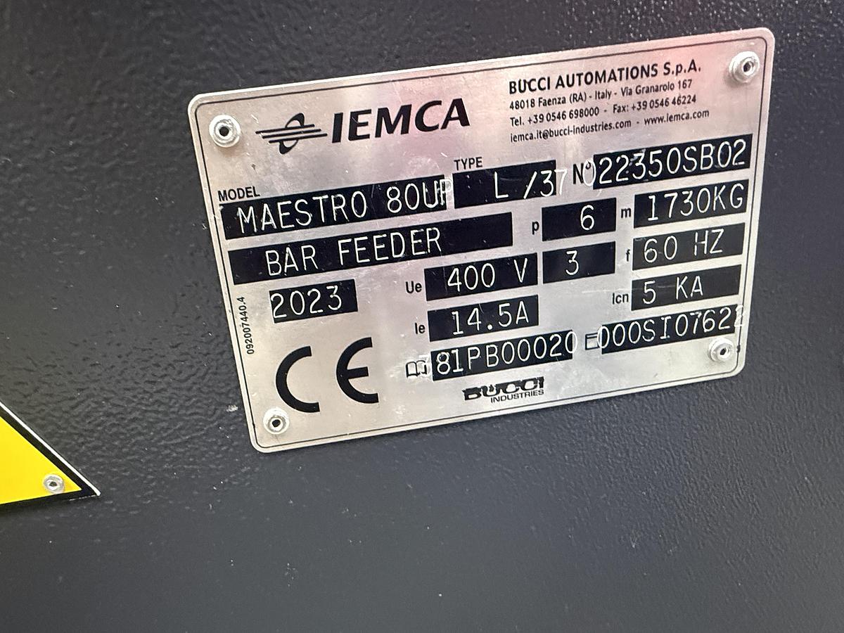 Used IEMCA Maestro 80 No Limits Bar Feed