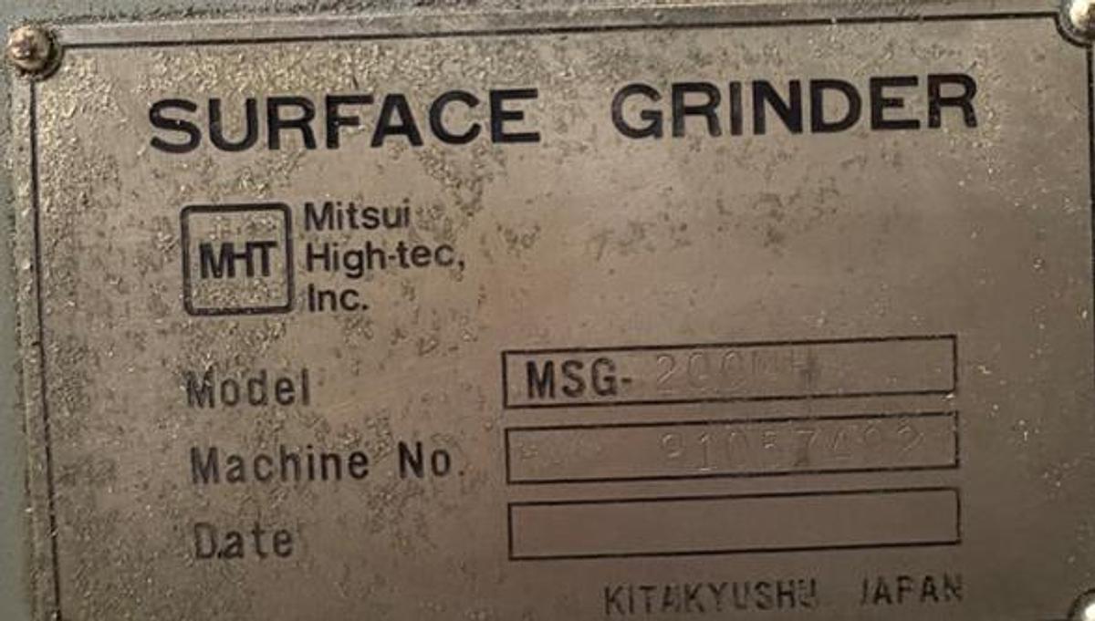 Used Mitsui MSG-205MH Reciprocating Surface Grinder