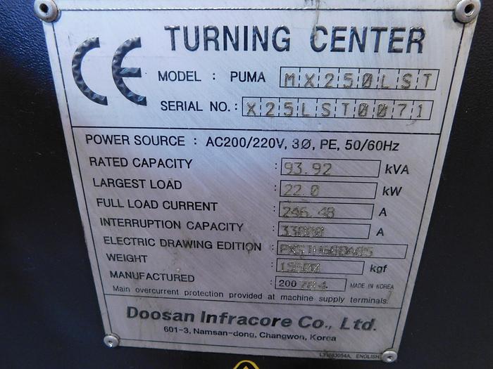 Used DOOSAN PUMA MX2500LST CNC Multitasking Lathe 9-Axis Fanuc