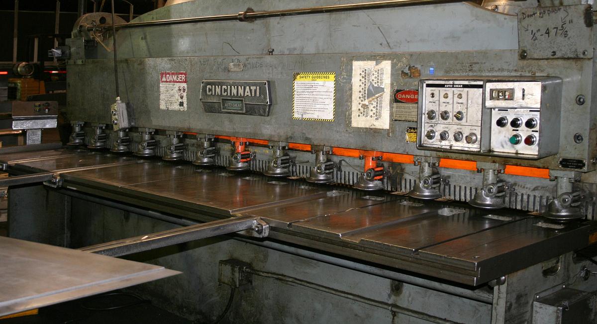 Used Cincinnati 1/4" x 12' Power Squaring Shear