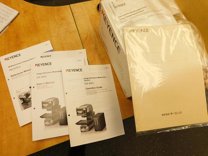 Used Keyence 8030T Image Dimension Measuring System with Rotary Fixture