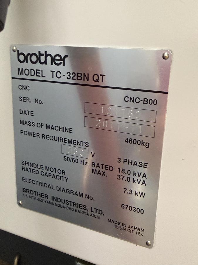 Used Brother TC32B CNC Tapping Machine