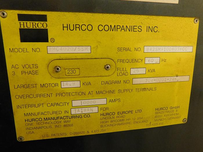 Used HURCO BMC-4020 Vertical Machining Center 