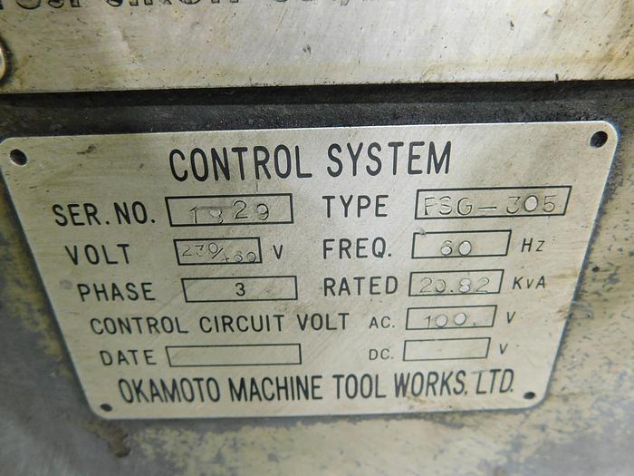 Used Okamoto PSG-305 Surface Grinder 120"x20" Incremental Down Feed