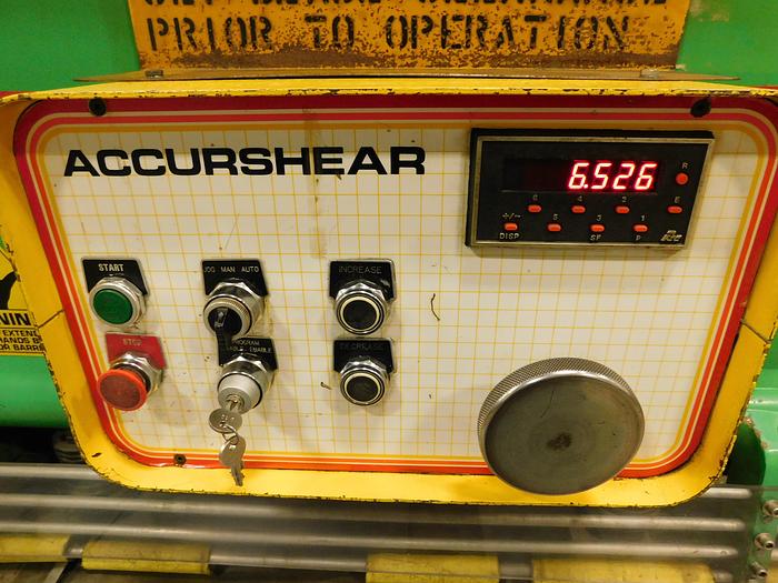 Used Accushear 62508 Hydraulic Shear 8'x1/4"