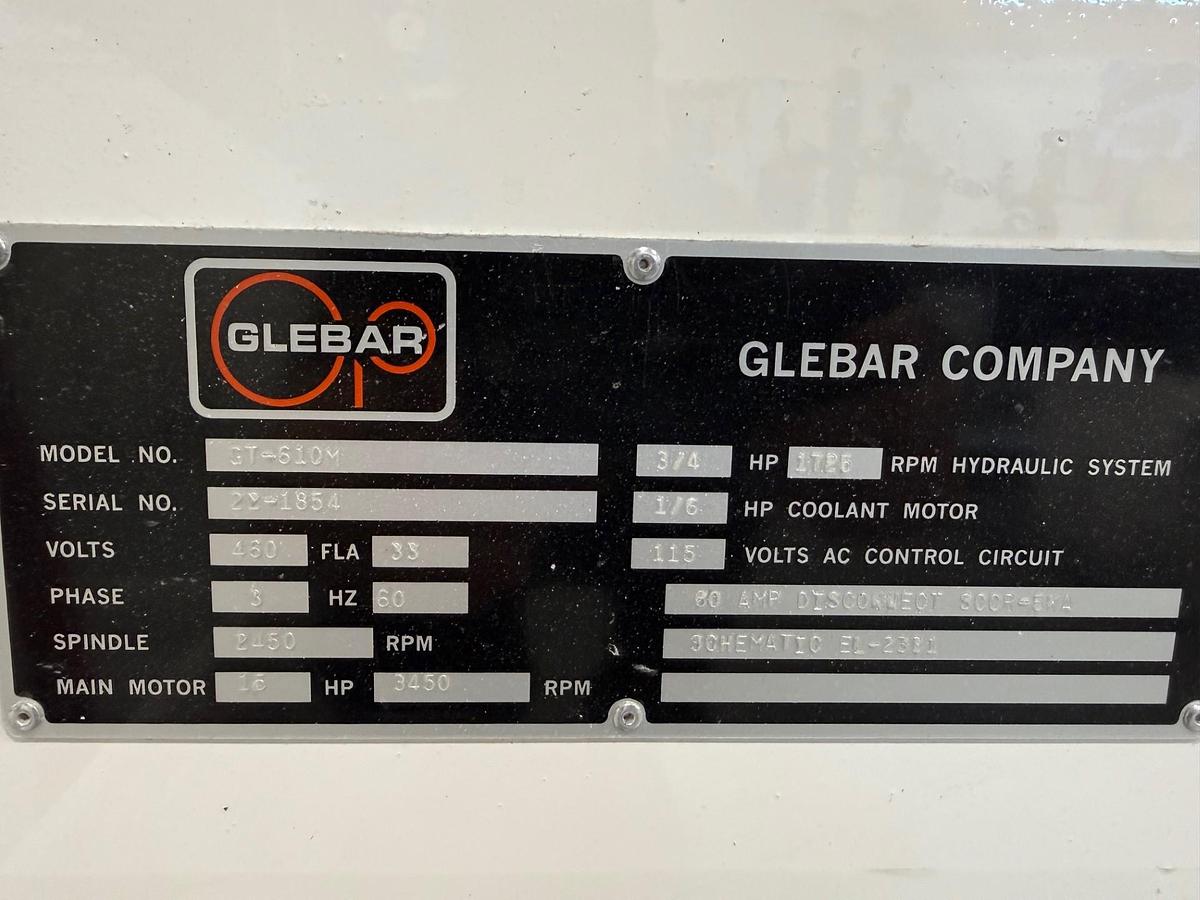 Used Glebar GT 610M Centerless Grinder, 2022