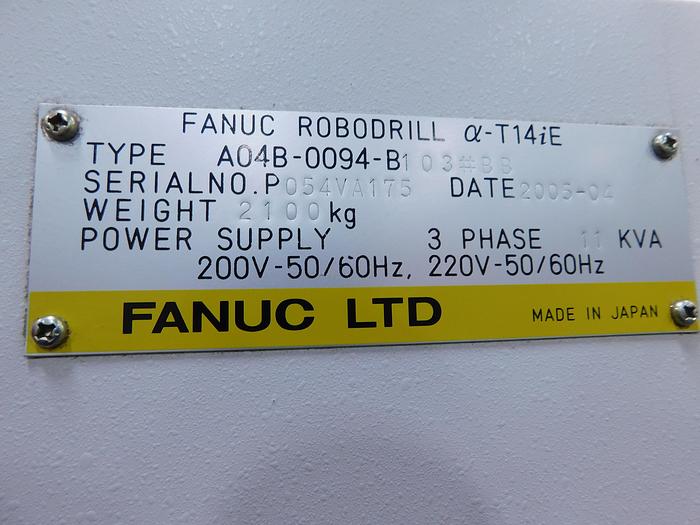 Used Fanuc Robodrill a-T14ie CNC Vertical Machining Center Pallet Shuttle
