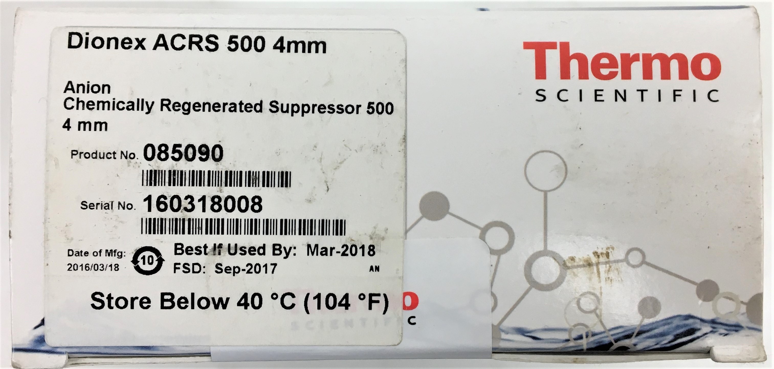 Used Dionex ACRS 500 (4mm) Anion Chemically Regenerated Suppressor