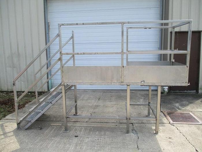 Used Work Platform; Stainless Steel, 7' 6"Lx3'W