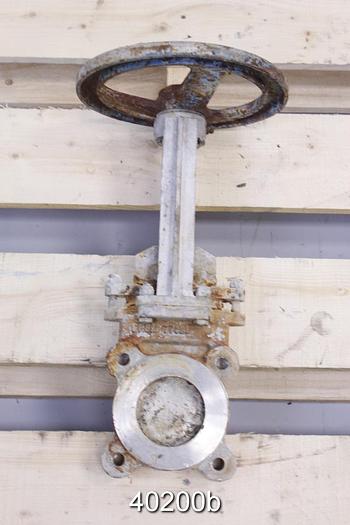 Used Velan 3" Hand Operated Knife Gate Valve, Stainless Steel #40200