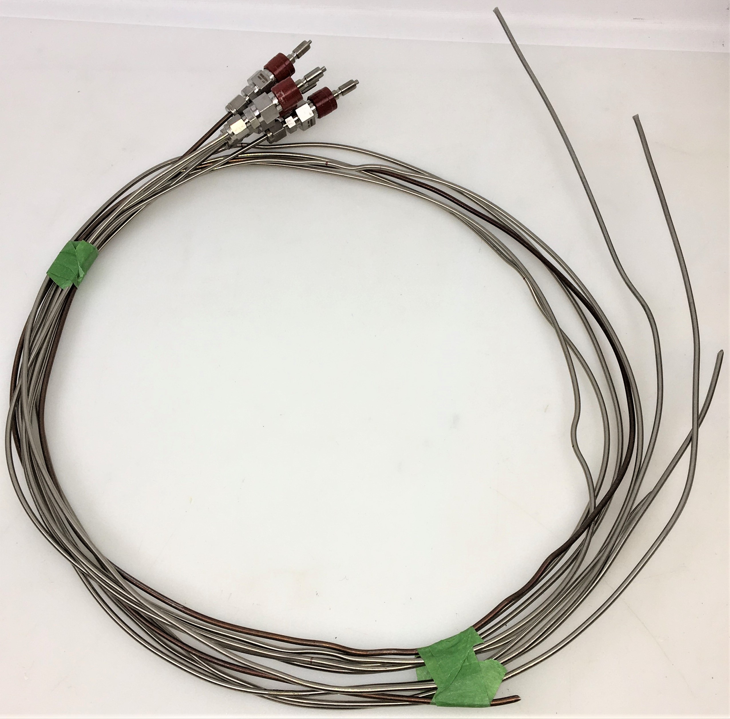 Used Swagelok Quick-Connect Valves with Stainless Steel Tubing - 1/8" Fitting