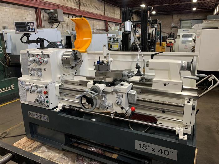 18" x 40", NEW POWERTURN, PRECISION LATHE WITH STANDARD BORE, 2.283"
