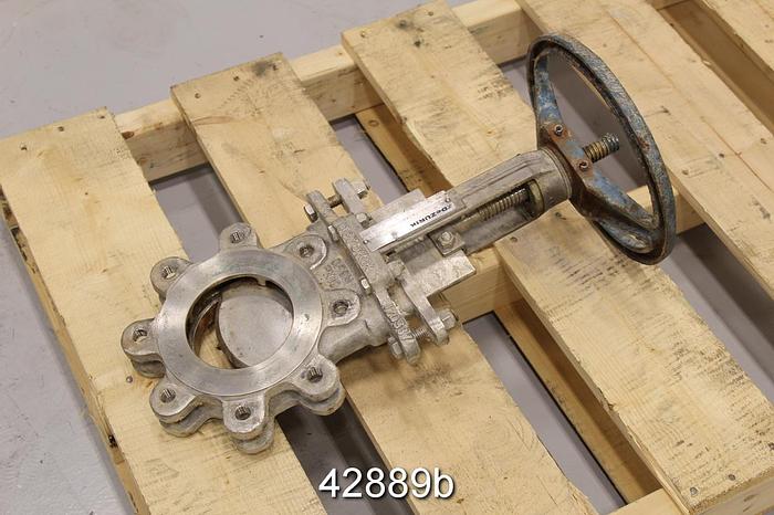 Used Dezurik 4" Hand Operated Knife Gate Valve #42889