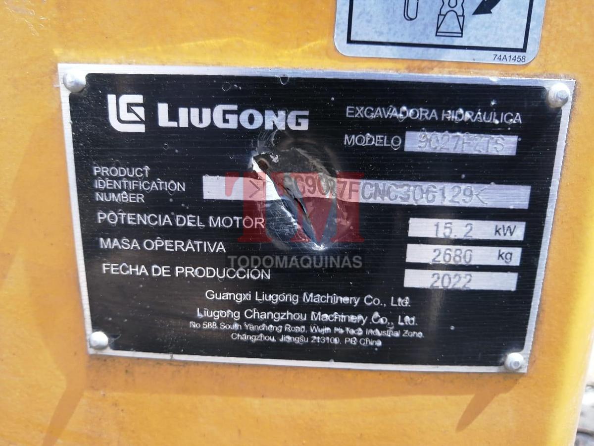Usado MINIEXCAVADORA LIUGONG 9027F 2022 – SOLO 364 HORAS – SEMINUEVA